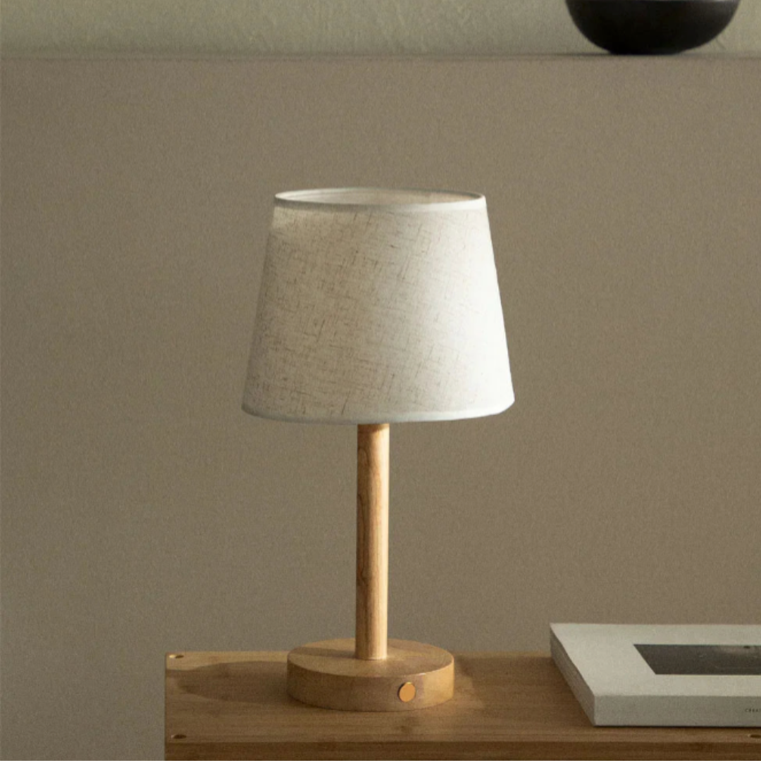 Lámpara de mesa LED de madera | Lámpara de noche inalámbrica