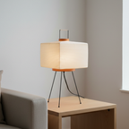 Lámpara de Mesa Minimalista Akari 7A con Pantalla de Papel Washi Plegado a Mano