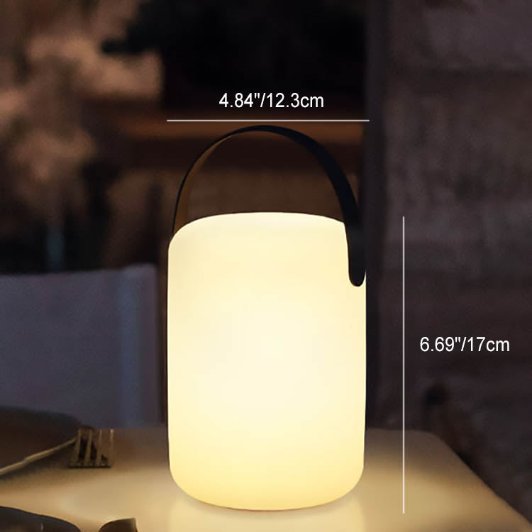 Simplicidad Moderna Lámpara de Mesa LED de Mano Redonda Cuadrada de Plástico para Patio Exterior | Brehn