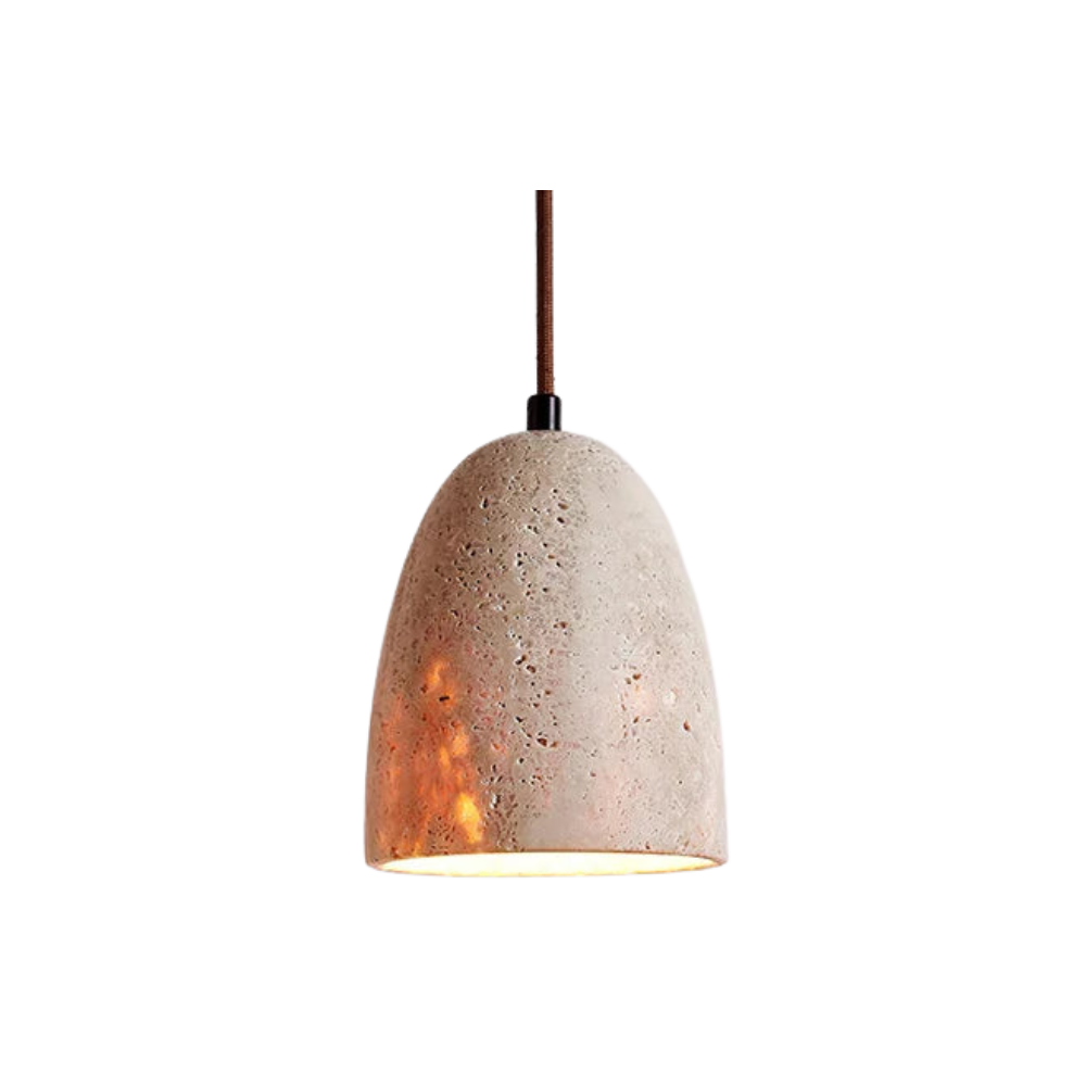 StoneGlow - Lámpara colgante con estructura de piedra natural y suave brillo cálido