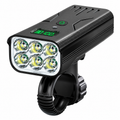 Luz de Bicicleta de 1000 Lúmenes con 6 LEDs y Batería Recargable USB-C