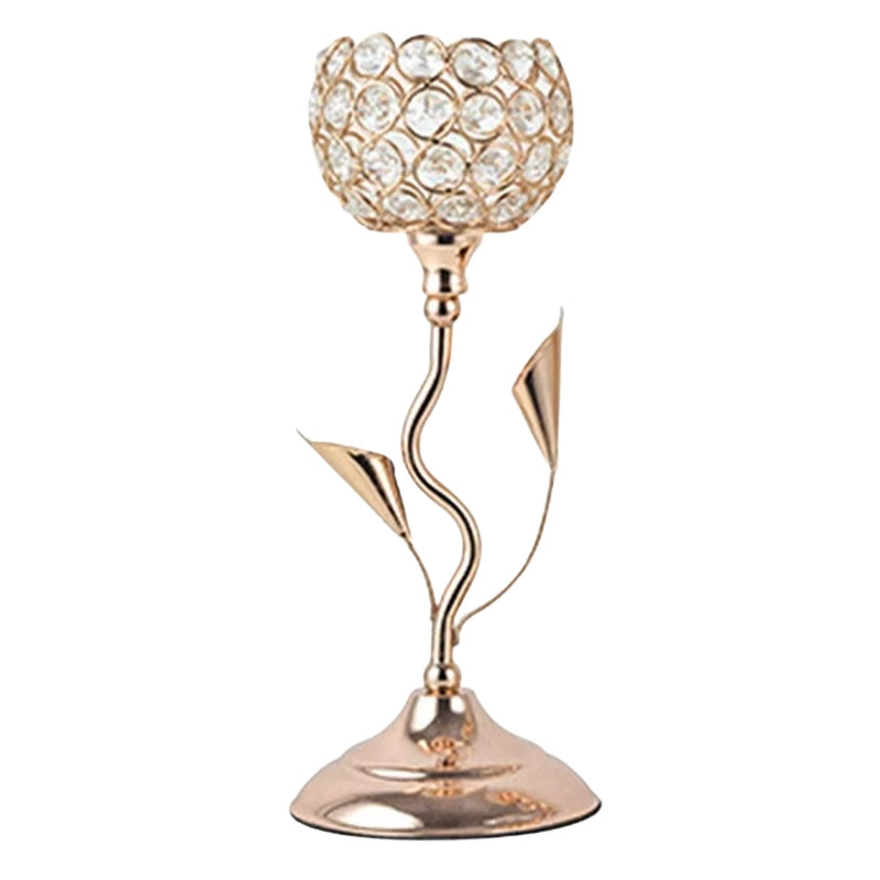 LumiFlor – Conjunto de candelabros Krystalblomst con diseño clásico en metal