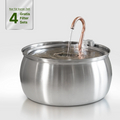 Fuente para gatos de acero inoxidable