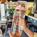 Botella de Agua Deportiva Portátil de 2L con Popote y Marcas de Tiempo