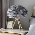 Lunara | Lámpara de mesa con pantalla de plumas