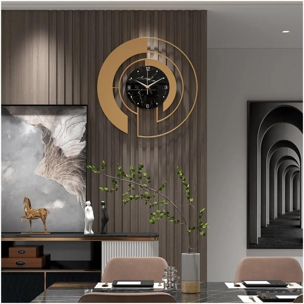 Reloj de Pared Redondo de Metal con Movimiento Silencioso