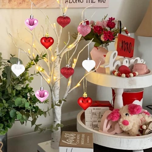Árbol Decorativo LED con Colgantes en Forma de Corazón de Efecto Abeto