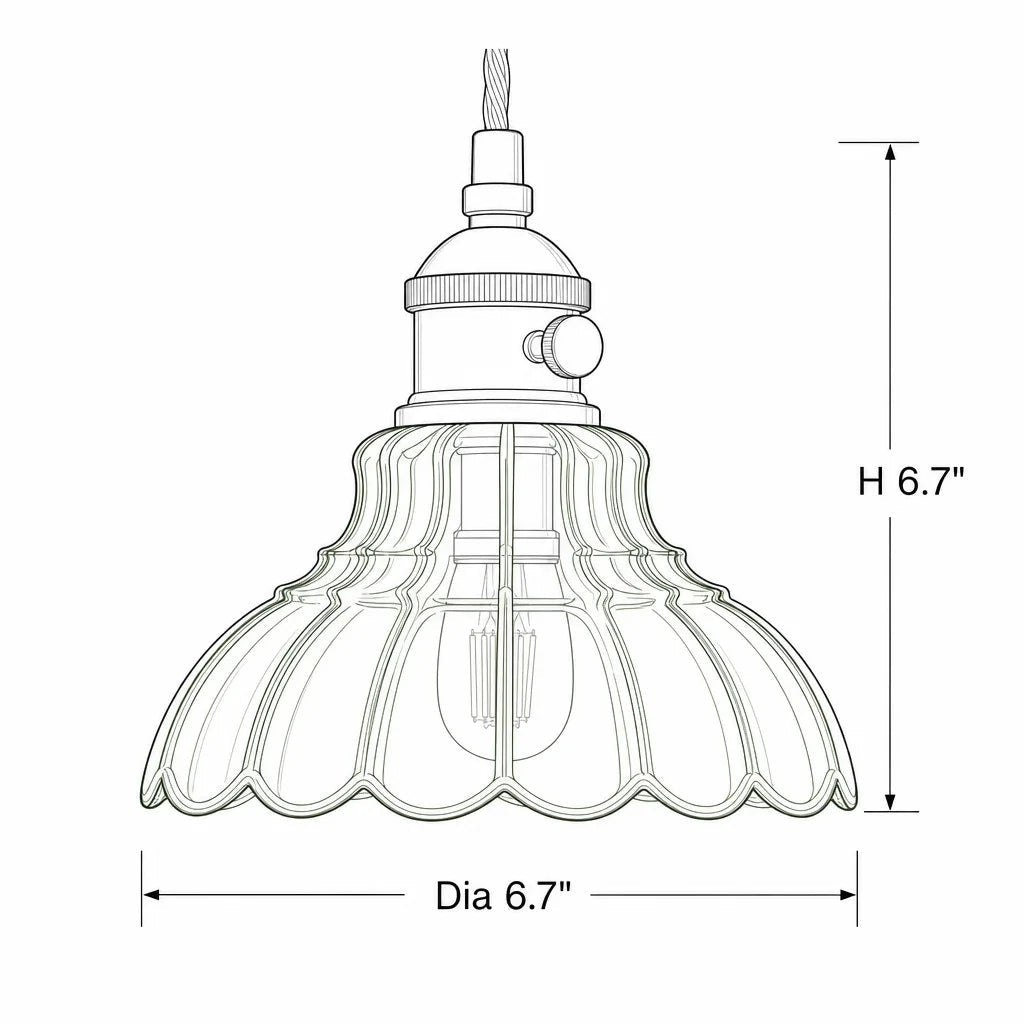 Lámpara Colgante de Vidrio Diseño Floral Vintage