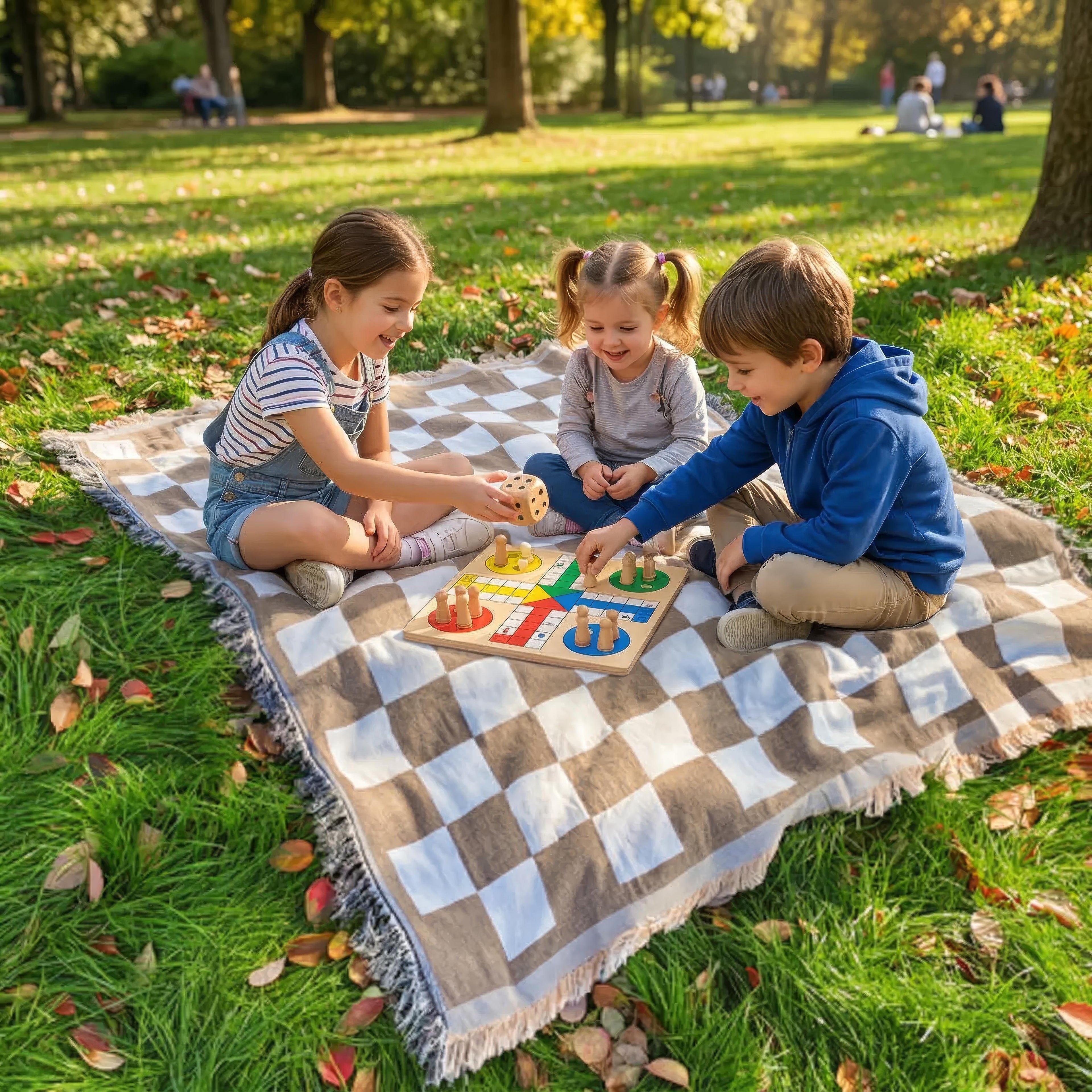 Manta de picnic de microfibra suave con diseño a cuadros