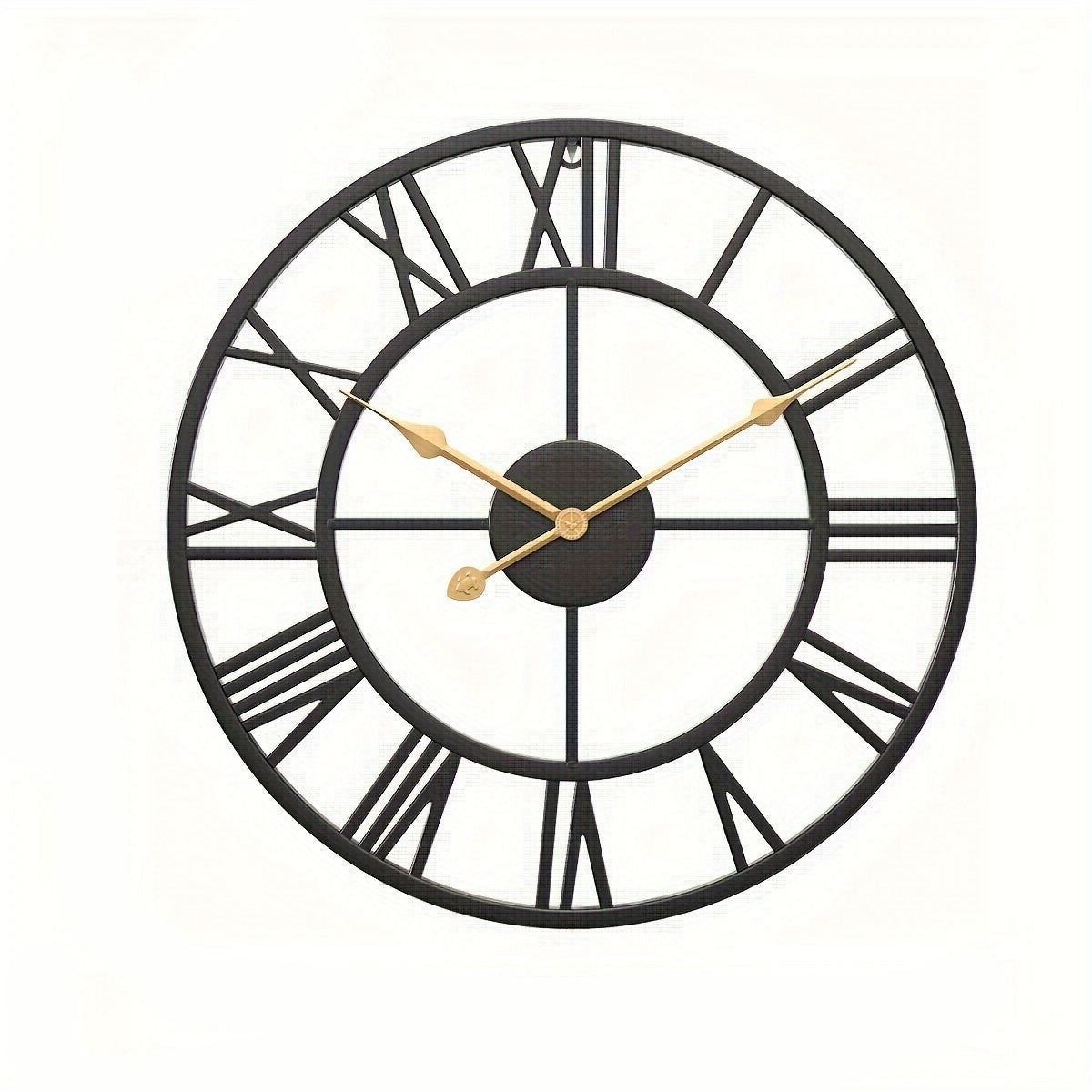 SERENETIME - Reloj de Pared Redondo Vintage Silencioso con Marco de Metal para Dormitorio