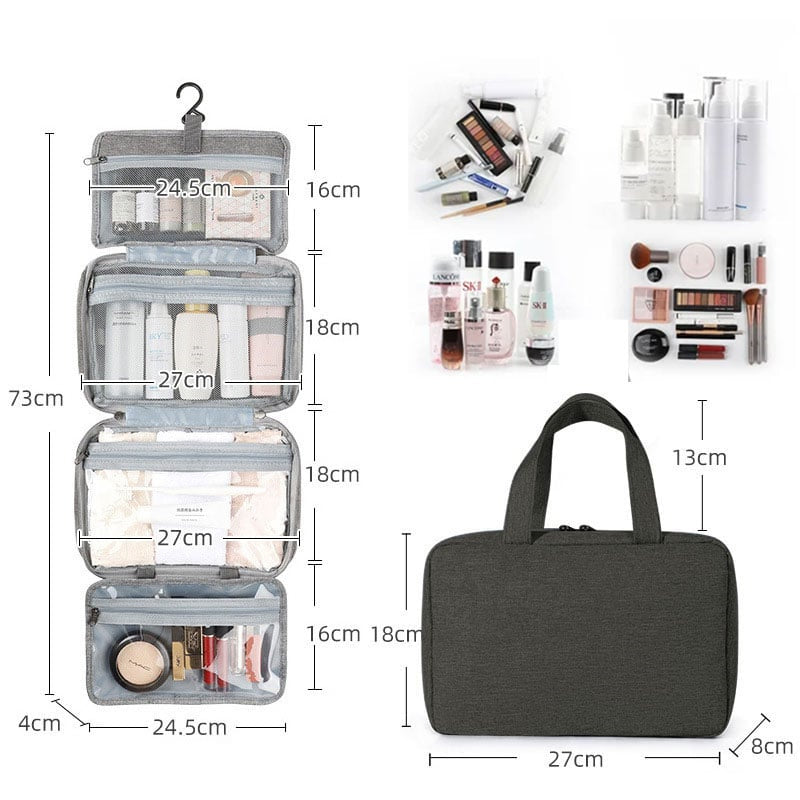 Bolsa de aseo impermeable con gancho para colgar