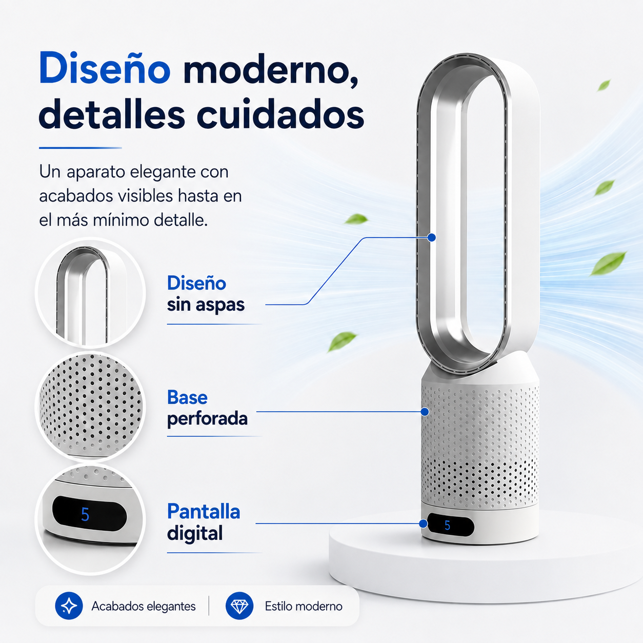 AirPure 3-en-1 Enfriador de Aire - Purificación UV e Ionizador