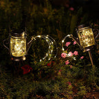 Luz LED Exterior de Tarro de Vidrio Esmerilado Solar Creativo