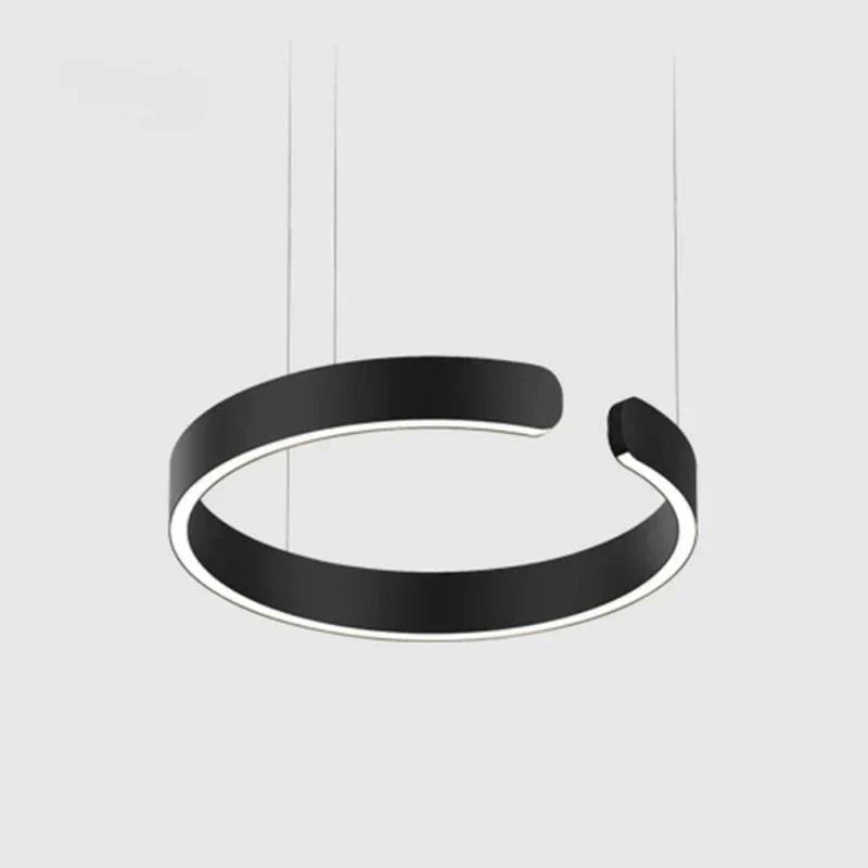 Moderna lámpara colgante LED en forma de anillo con montaje en el techo