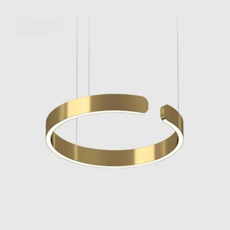 Moderna lámpara colgante LED en forma de anillo con montaje en el techo