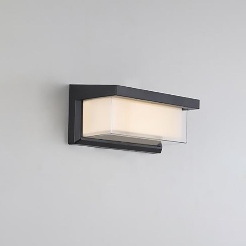 Lámparas de pared exteriores LED de PC rectangular de diseño moderno y minimalista con energía solar para patio exterior | Brehn