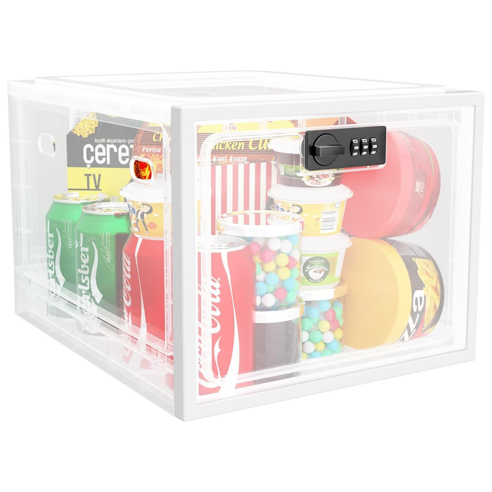 Contenedor Organizador de Alimentos para Refrigerador con Cerradura de Alta Resistencia