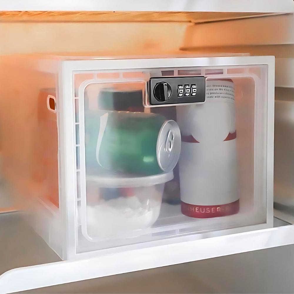 Contenedor Organizador de Alimentos para Refrigerador con Cerradura de Alta Resistencia
