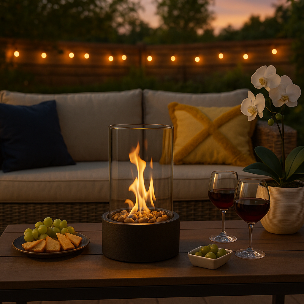 Moderno y portátil | Chimenea de mesa sin olor