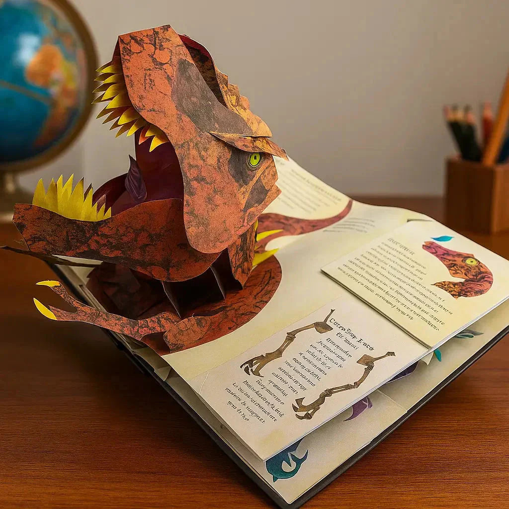 Libro 3D de dinosaurios – viaje interactivo prehistórico para niños y adultos