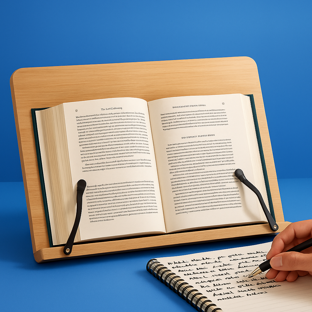 Soporte Ajustable Plegable – Estructura de Madera Estable – Libros de Cocina, Tablets y Lectura Sin Manos Kalsten