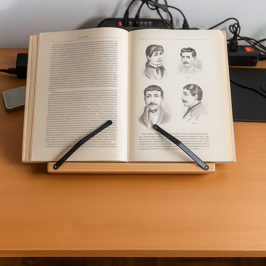 Soporte Ajustable Plegable – Estructura de Madera Estable – Libros de Cocina, Tablets y Lectura Sin Manos Kalsten