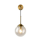 Lámpara de Pared de Vidrio Globo Montaje en Pared Contemporáneo 1 Cabeza Dorada Iluminación para Dormitorio