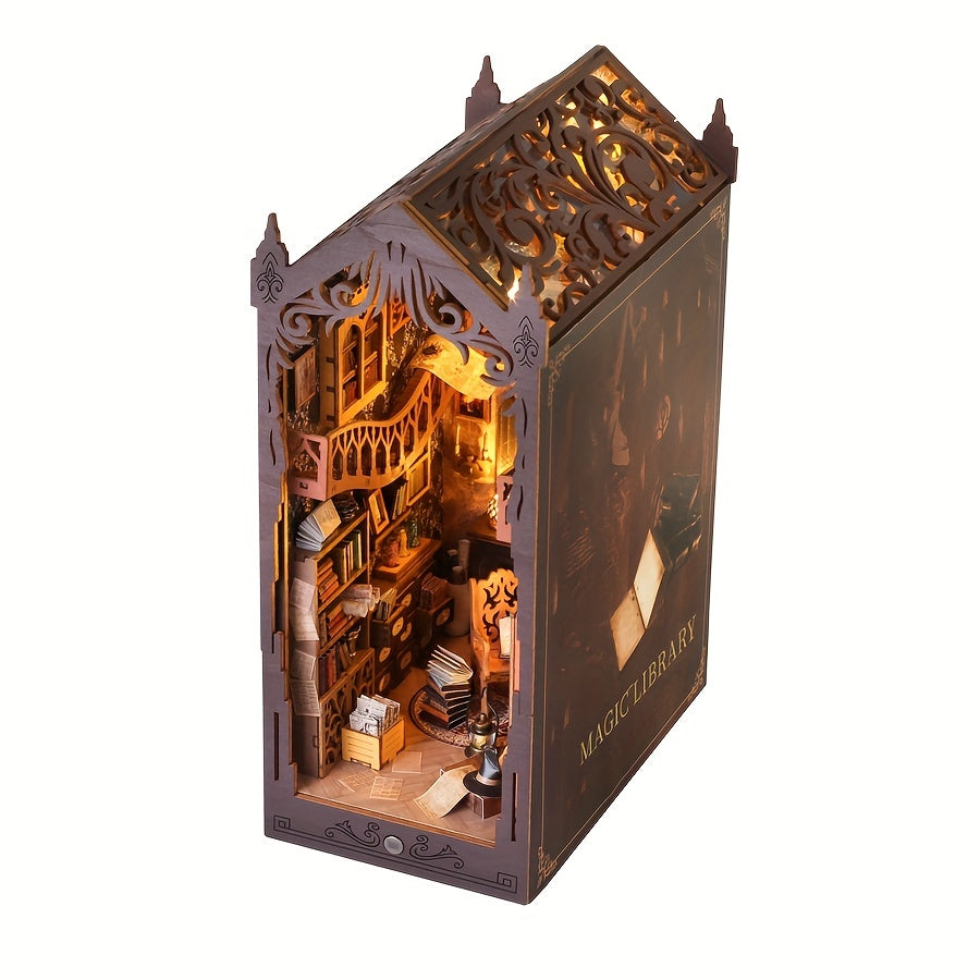 Casa de Libros Mágica – Rompecabezas de Madera 3D para Constructores Creativos