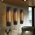 Luz de pared de hierro en forma de tubo montada en la pared industrial 1 bombilla pasillo en negro | Brehn
