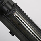 Luz de pared de hierro en forma de tubo montada en la pared industrial 1 bombilla pasillo en negro