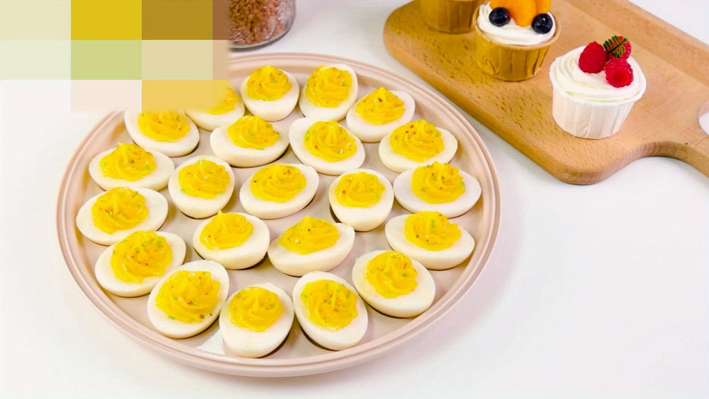 Lisslune | Bandejas de Huevos Endiablados Shindel 3PCS – Transportador Marrón con Tapa, Bandeja Redonda para 22 Huevos, Perfecto para Suministros de Cocina y Hogar