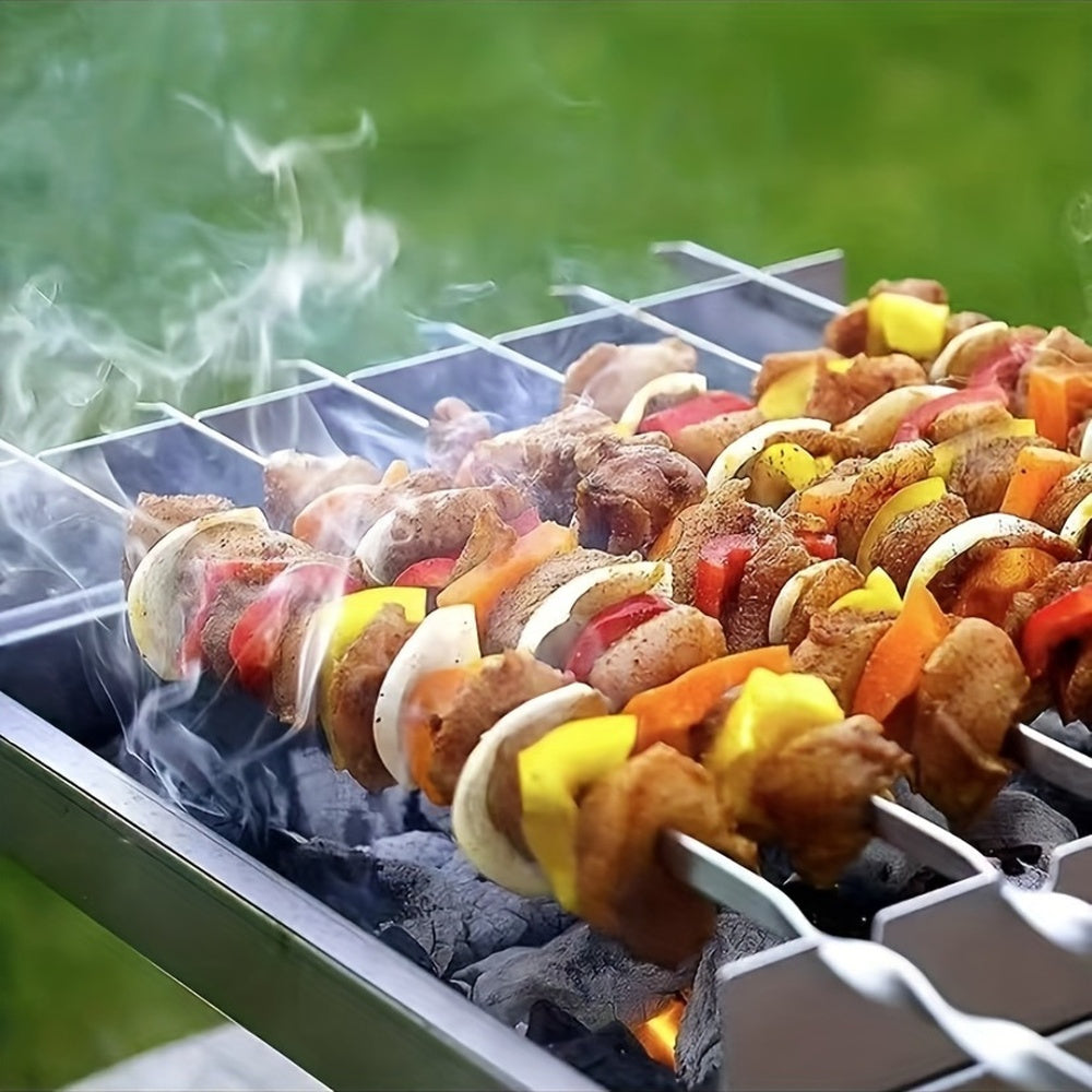 SKEWERTUBE – Juego de Pinchos de Acero Inoxidable para BBQ con Tubo de Almacenamiento