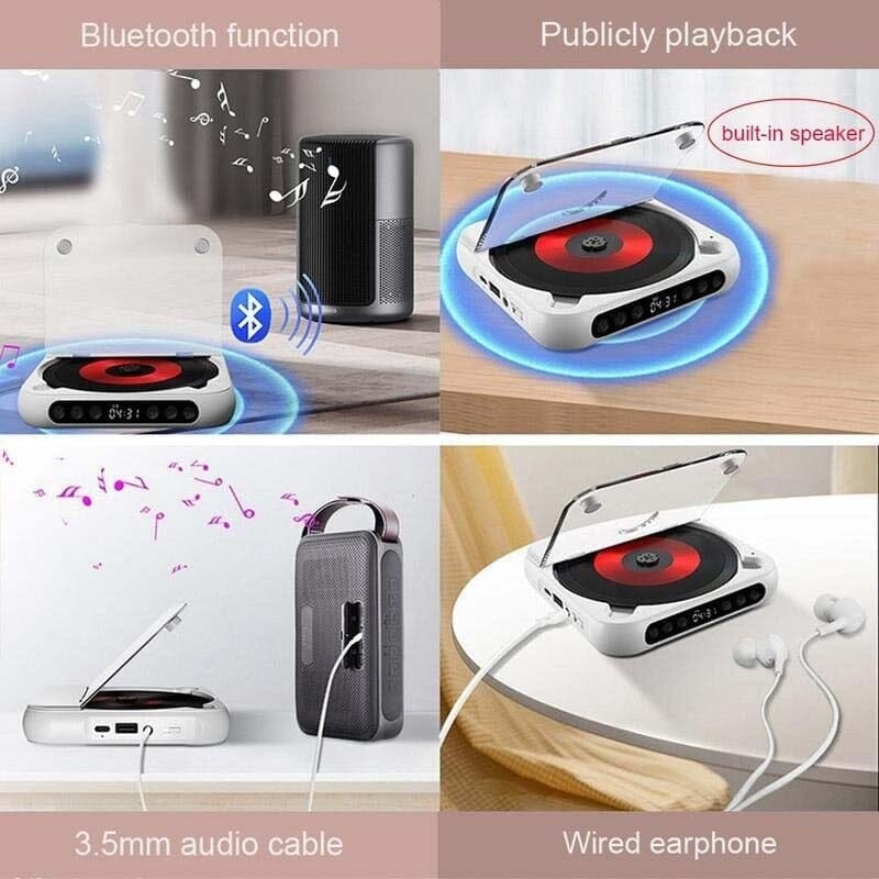 Noxord | Reproductor de CD portátil compatible con Bluetooth