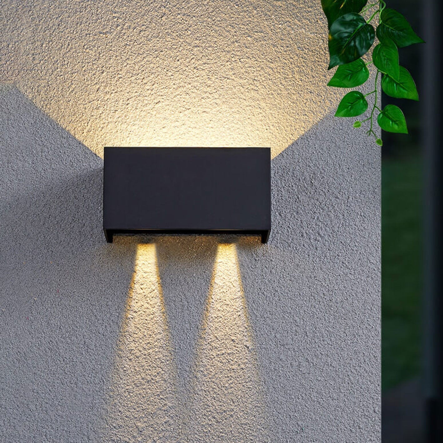 Lámpara de pared LED rectangular moderna e impermeable para uso exterior con iluminación hacia arriba y hacia abajo