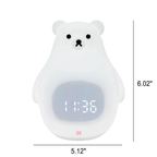 Reloj Despertador con Luz Nocturna de Oso Polar y Suave Iluminación LED