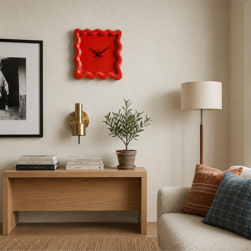 Reloj de Pared Minimalista Elegante con Movimiento Silencioso | Decoración de Reloj de Pared Chic para un Estilo de Hogar Atemporal