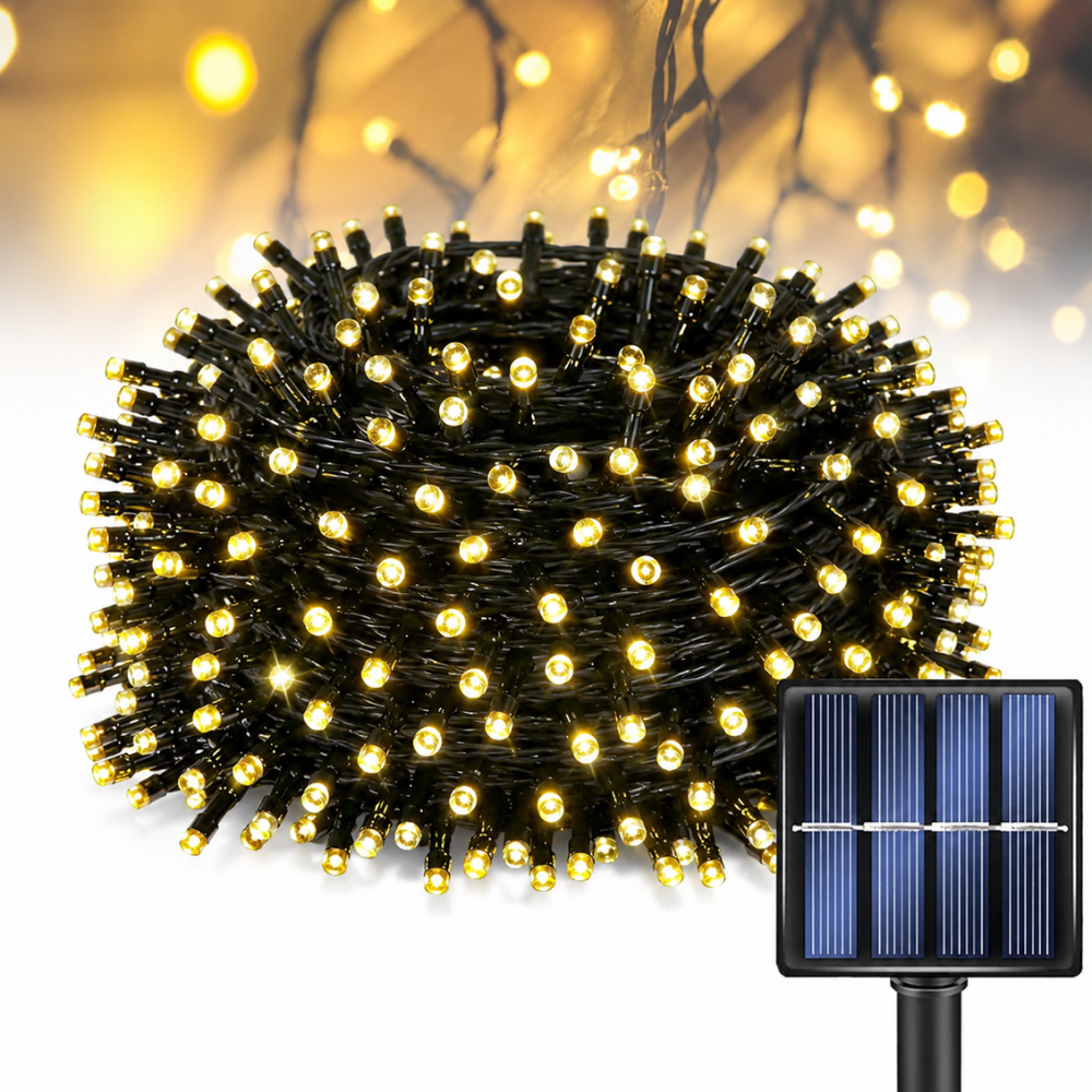 Luces de Cadena Solares para Exteriores - LED Blanco Cálido Resistente a la Intemperie para Decoración Exterior