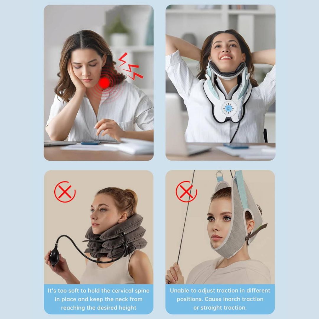Lisslune | Estirador de Cuello para Alivio del Dolor - Dispositivo de Tracción Cervical Ajustable Ideal para la Tensión y el Incomodidad del Cuello