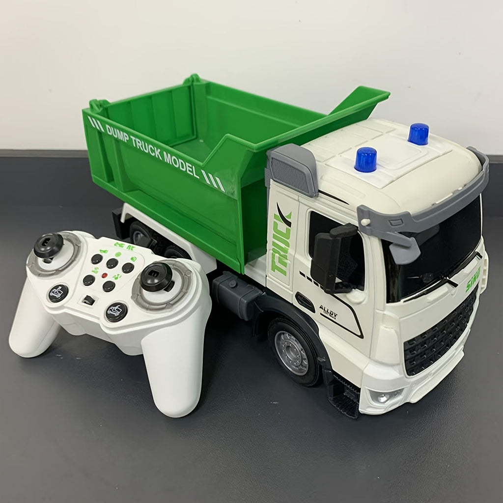 EcoTruck RC Camión de Basura - Camión de Juguete Realista con Luz y Sonido