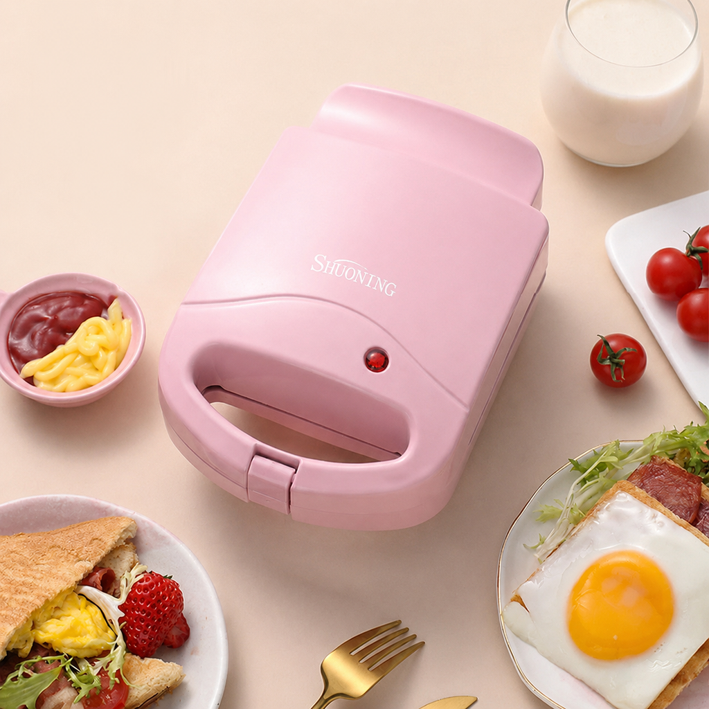 Compacto 2 en 1 Sandwichera y Tostadora Antiadherente