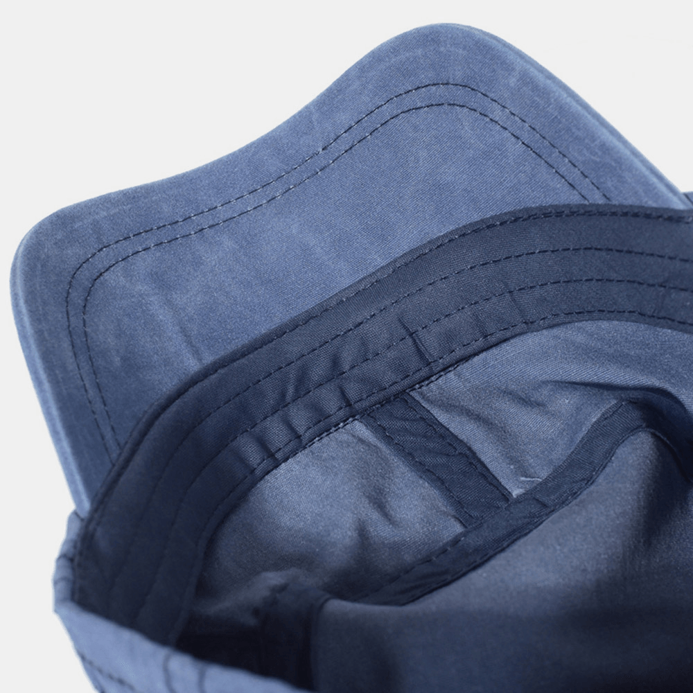Gorra Militar Plana de Algodón Lavado Ajustable para Hombres – Sombrero Clásico de Estilo Militar
