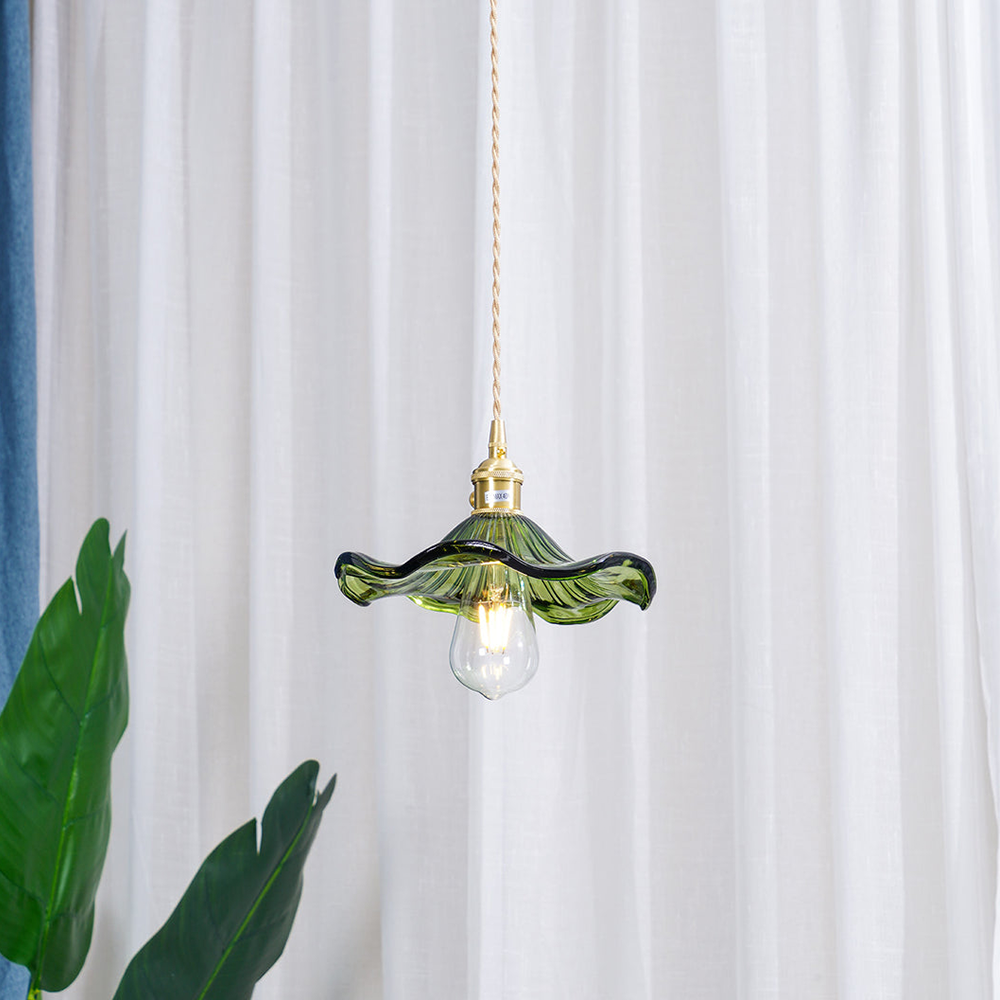 Lámpara colgante decorativa | Vidrio | Forma de flor