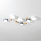 Lámpara de techo LED escandinava de madera y metal