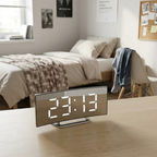 Reloj Despertador Digital LED Curvado y Elegante con Función de Regulación de Brillo