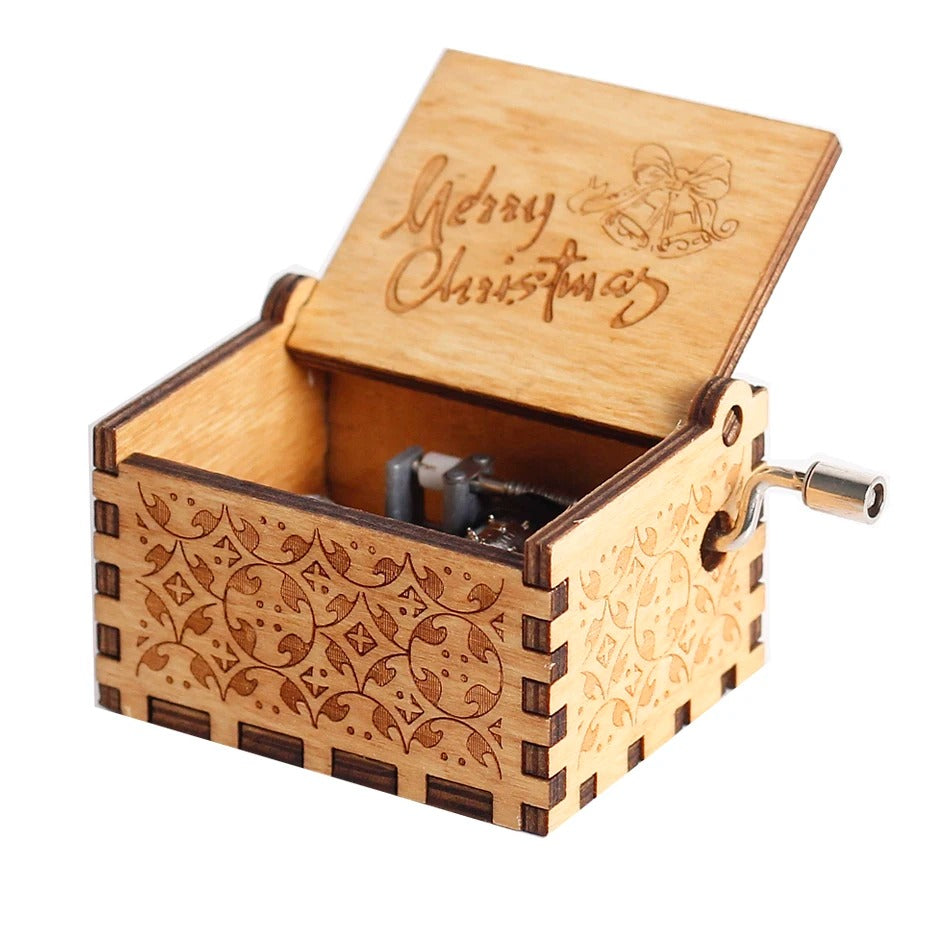 Caja de Música de Madera con Manivela – Melodías Clásicas