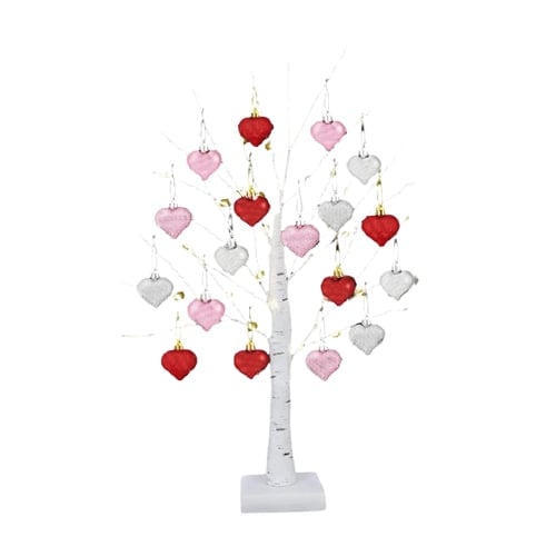 Árbol Decorativo LED con Colgantes en Forma de Corazón de Efecto Abeto