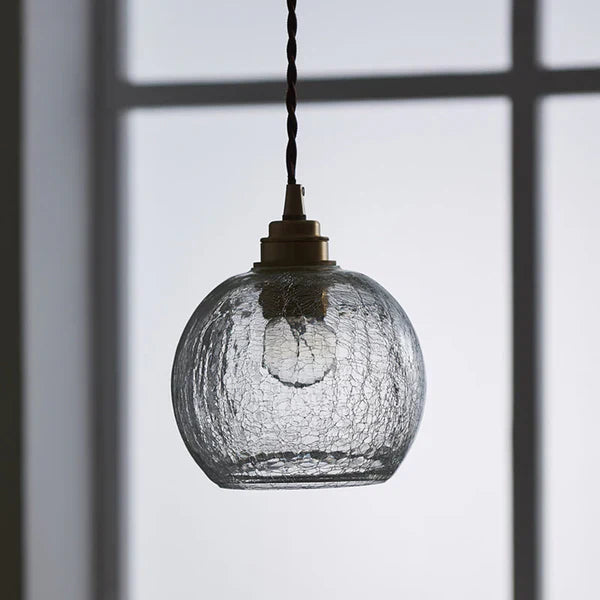 GlobeLite - Lámpara colgante industrial con pantalla de vidrio claro