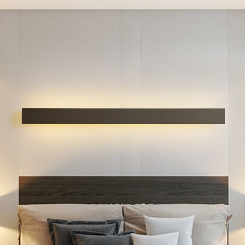 Iluminación de pared LED lineal de aluminio contemporáneo lámpara de pared negra para la sala de estar | Brehn