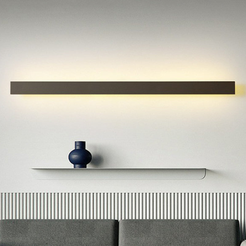 Iluminación de pared LED lineal de aluminio contemporáneo lámpara de pared negra para la sala de estar | Brehn