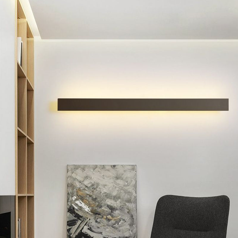 Iluminación de pared LED lineal de aluminio contemporáneo lámpara de pared negra para la sala de estar | Brehn